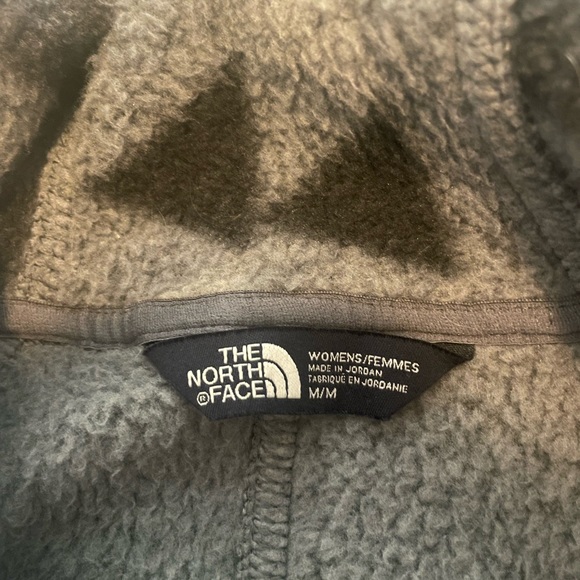 The North Face Crescent Wrap Hooded Jacket Aztec Print Grey Soft Fleece Womens - Picture 12 of 16